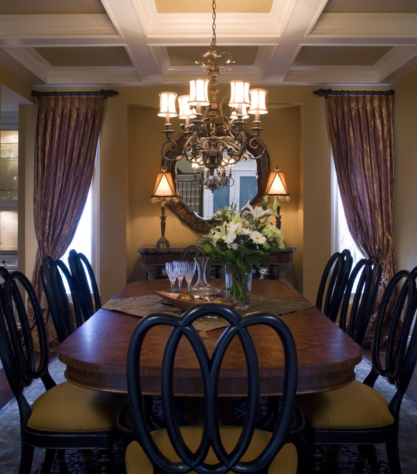 custom built home dining room
