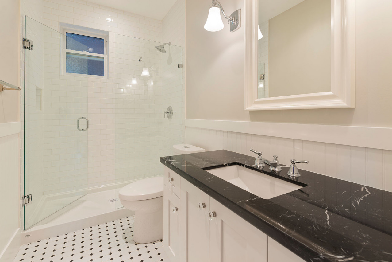 East Vancouver Heritage Style Custom Home Powder Bathroom