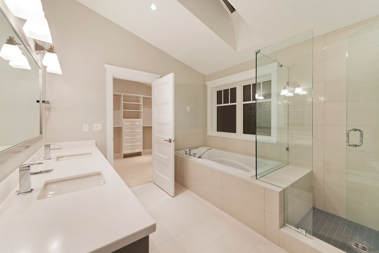 East Vancouver Heritage Style Custom Home Master Ensuite