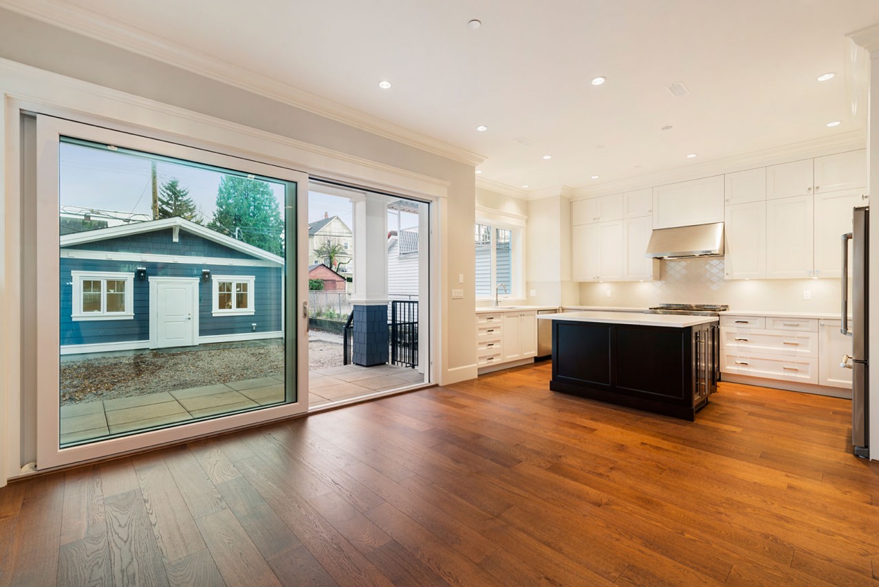 Mount Pleasant, Vancouver Custom Home Sliding Glass Door