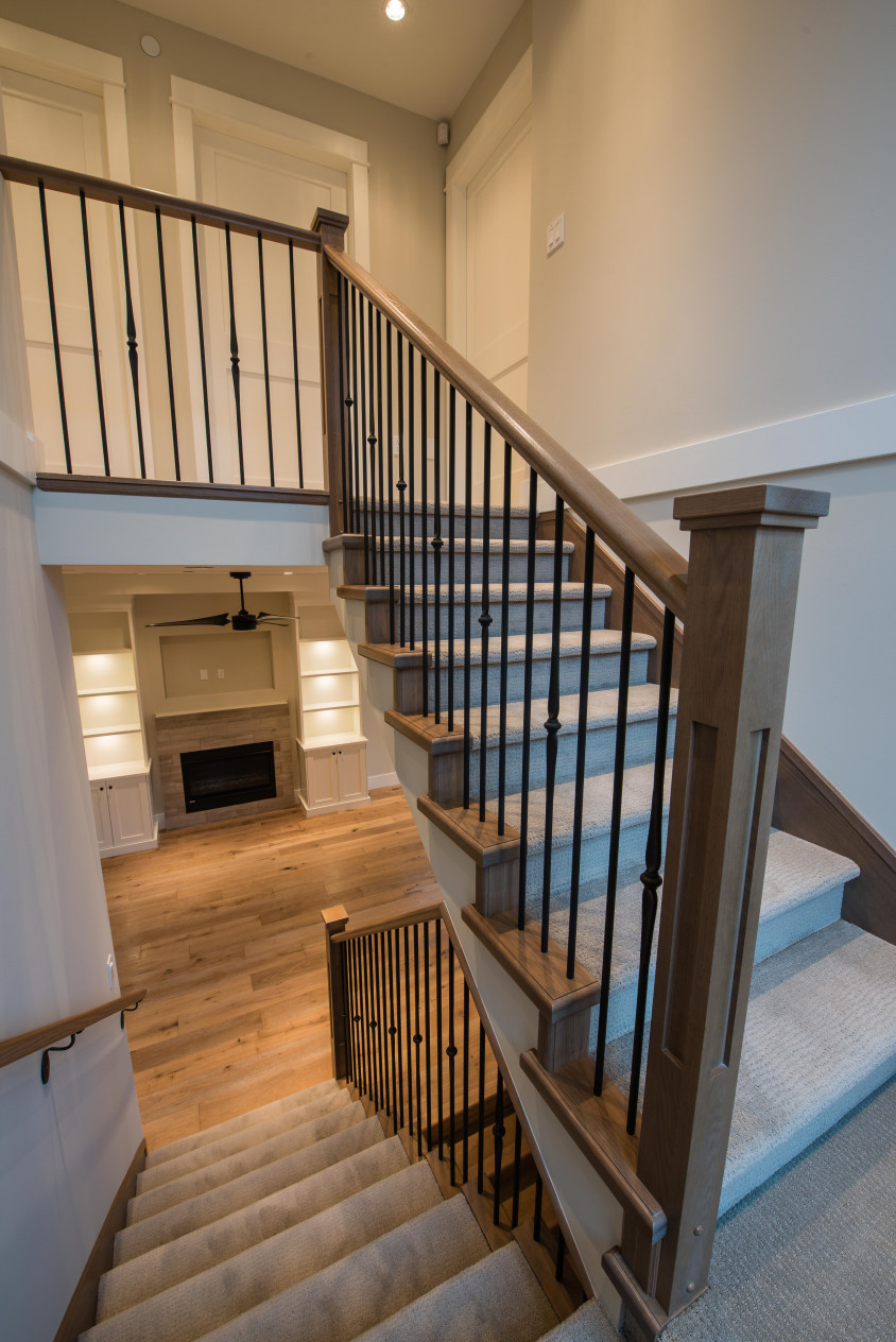 Central staircase leading into the greatroom