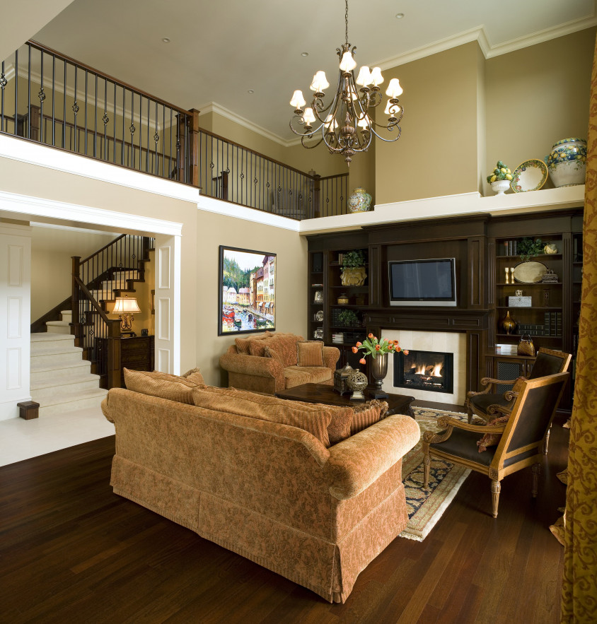 custom built home living room