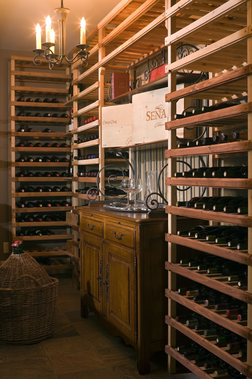 custom built home wine cellar